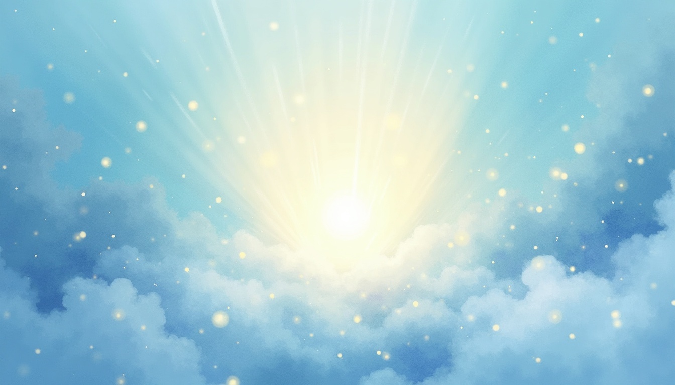 A soft, ethereal illustration for the aura colour reading "Blue and purple aura meaning". A blue and purple aura suggests a nature that lives close to intuition and inner truth, blending calm emotional depth with a reach toward the mystical and imaginative. Together these colours speak of someone who feels deeply, thinks in symbols, and often serves as a quiet guide or listener for others.