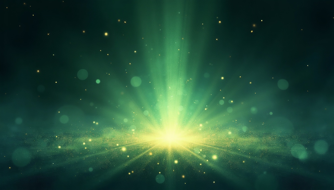 A soft, ethereal illustration for the aura colour reading "Dark green aura meaning". A dark green aura speaks of a deep, rooted nature, someone whose emotional life runs through growth, healing, and a quiet need for balance. It carries the steadiness of the forest floor, layered with complexity that lighter greens don't quite hold.