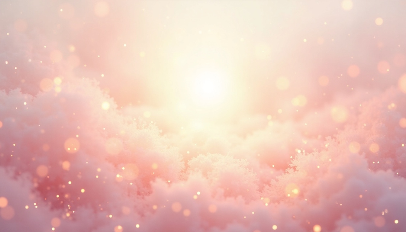 A soft, ethereal illustration for the aura colour reading "Pink aura personality". A pink aura is often read as a sign of a tender, affectionate nature, one attuned to love, gentleness, and the small beauties of everyday life. It speaks of an open heart, though sometimes one that needs protecting.