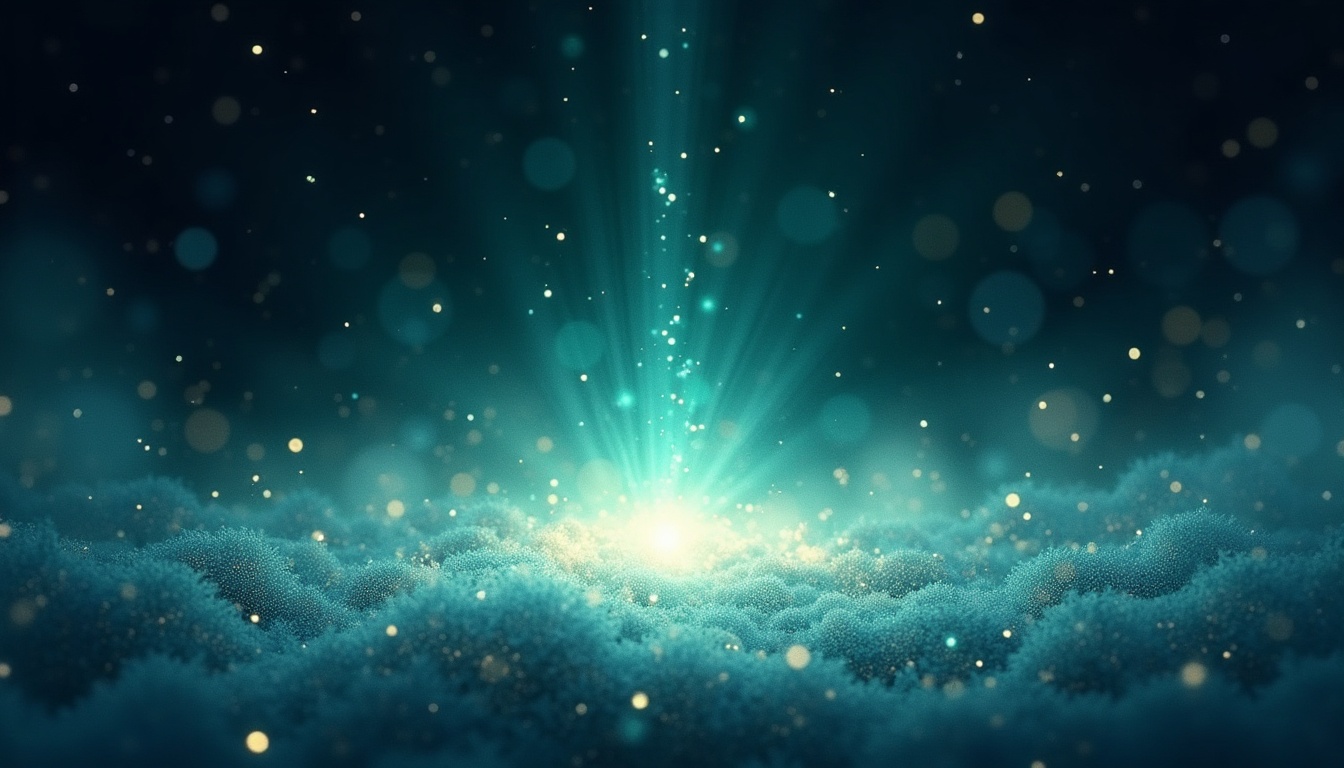A soft, ethereal illustration for the aura colour reading "Turquoise aura meaning". A turquoise aura speaks of a nature that blends the emotional depth of blue with the restorative freshness of green, often marking someone who communicates with compassion, heals through presence, and moves fluidly between feeling and thinking.