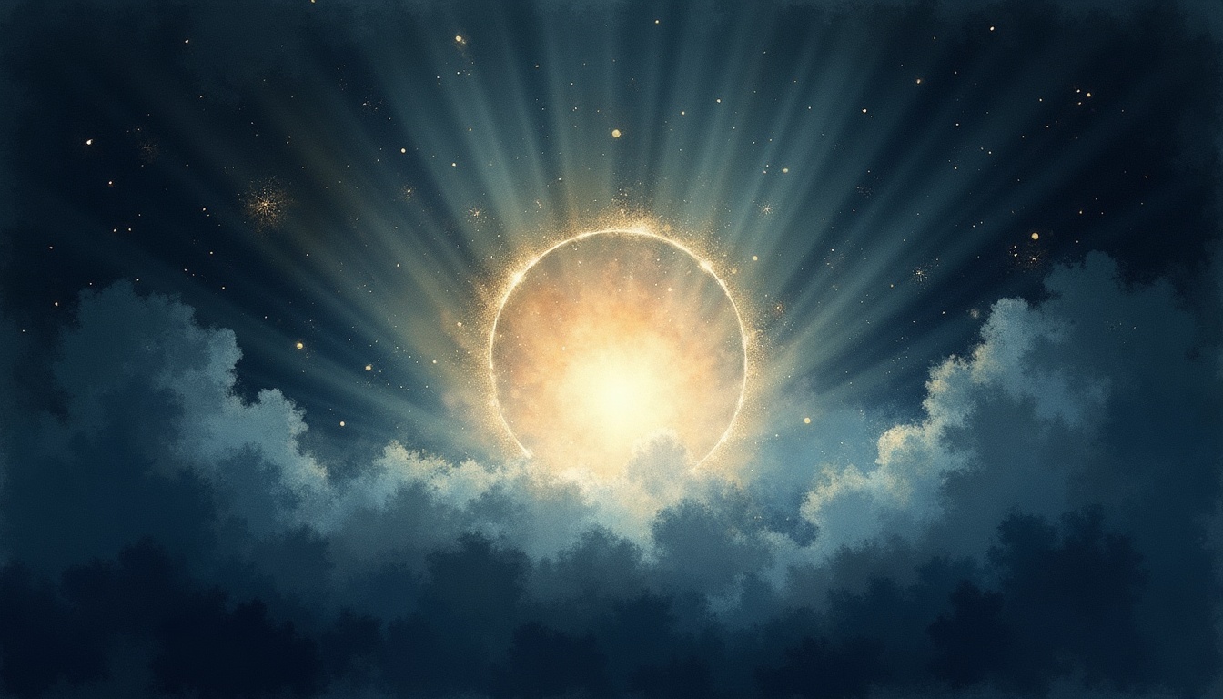 A soft, ethereal illustration for the aura colour reading "White aura meaning". A white aura is often read as a signal of clarity, purity of intention, and a kind of energetic reset, suggesting someone who is either entering a fresh phase of life or holding a rare wide-angle perspective on their circumstances.