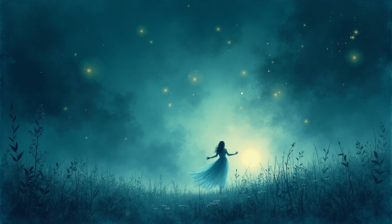 A soft, ethereal illustration for the dream reading "Dream about being chased". Being chased in a dream often mirrors something unresolved that the waking mind is avoiding, whether a feeling, a decision, or a truth about yourself that keeps catching up no matter how fast you run. The chase is less about danger and more about the relationship between you and whatever refuses to be ignored.