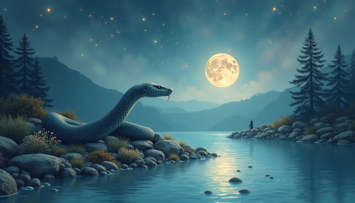 A soft, ethereal illustration for the dream reading "Dream about snakes". Dreaming of snakes often points to transformation, hidden fears, or powerful energies stirring beneath the surface of your waking life, rather than literal danger. The meaning shifts with how the snake behaves and how you feel in its presence.
