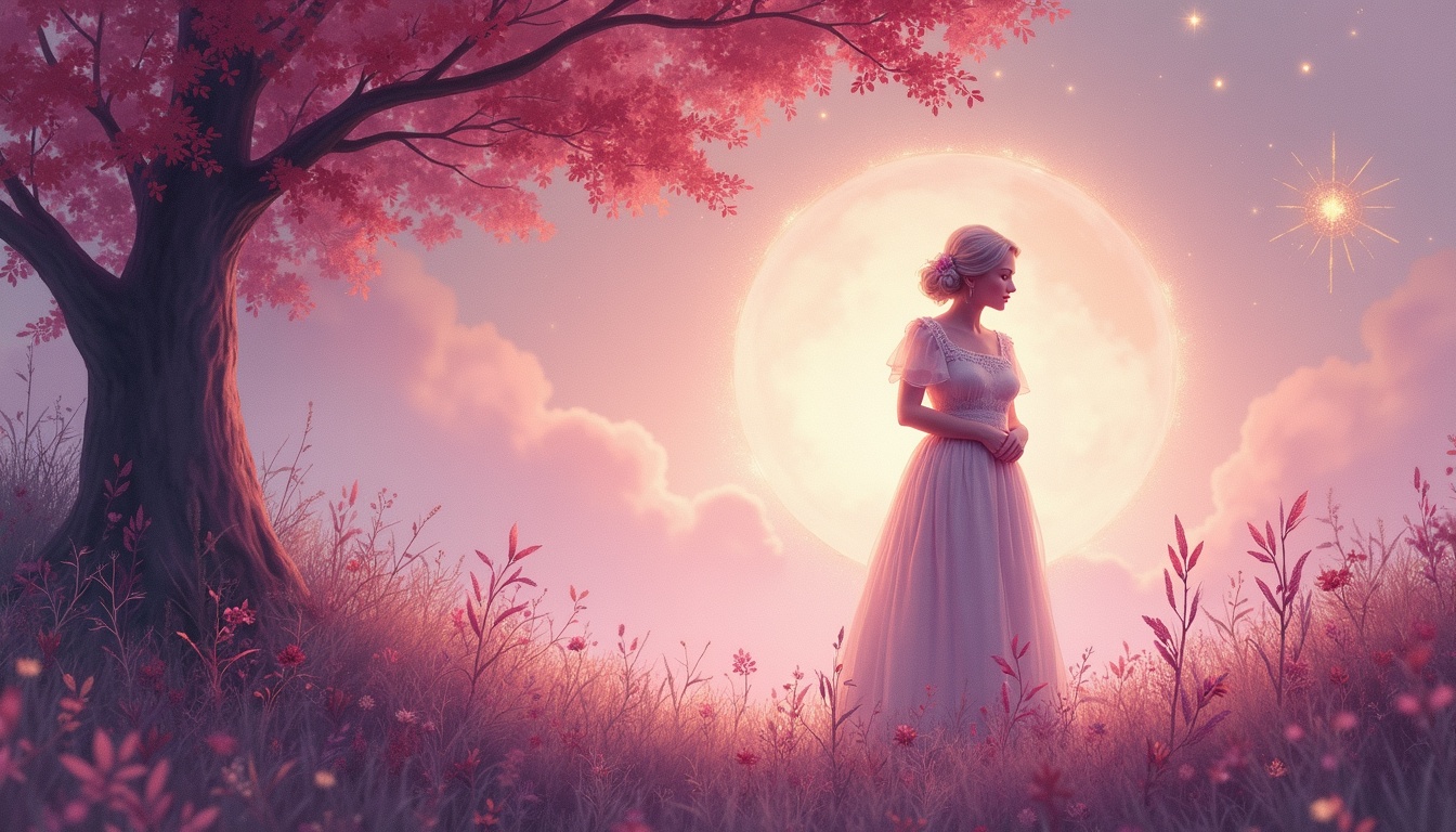 A soft, ethereal illustration for the dream reading "Dreaming about a dead grandmother". Dreaming of a deceased grandmother often speaks to the enduring presence of her love, wisdom, and guidance within you, surfacing during moments when you crave comfort, direction, or reassurance that you are not alone.