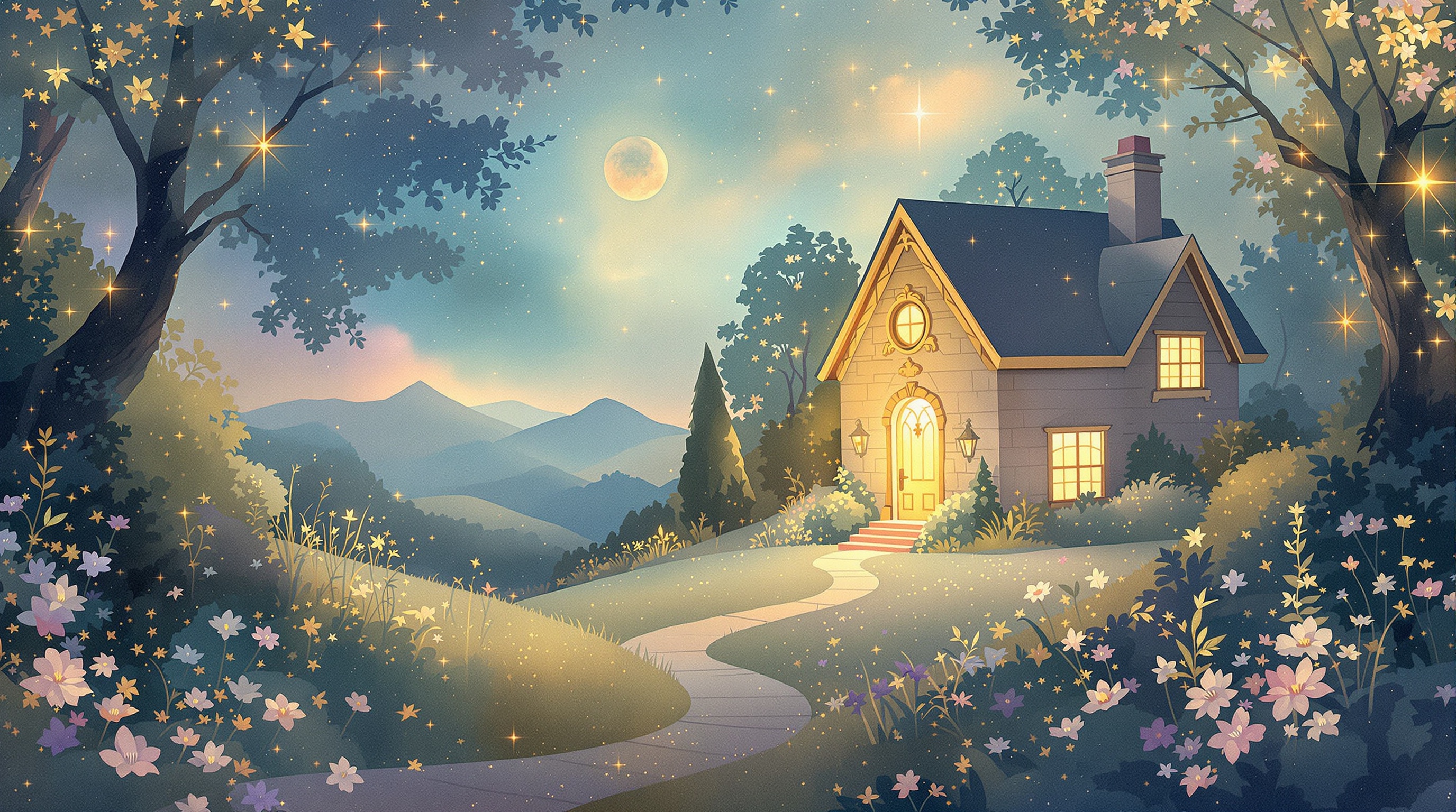 A soft, ethereal illustration for the dream reading "I dreamed about my grandmother giving me keys in my childhood home". This dream weaves together three deeply resonant symbols, an ancestral guide, a passage of access, and the architecture of your earliest memories, suggesting a moment of inner transition where inherited wisdom meets your readiness to open something new in yourself.