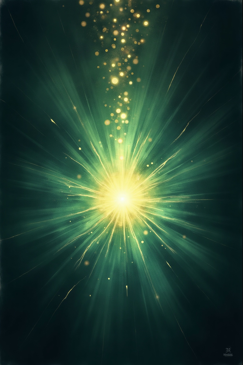 A soft, ethereal illustration for the aura colour reading "Green aura in relationships". A green aura showing up in relationships tends to point to a heart that leads with care, loyalty, and a quiet need for balance, though it can also carry the shadow of over-giving or holding on too tightly.