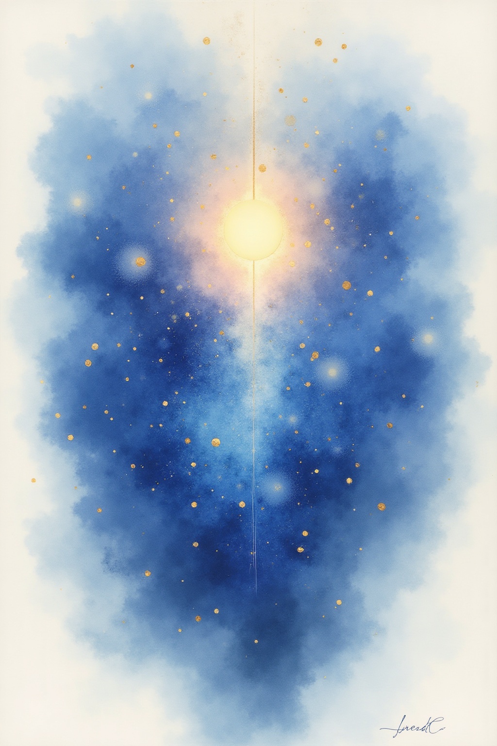 A soft, ethereal illustration for the aura colour reading "Indigo aura personality". An indigo aura speaks to a mind and spirit tuned toward depth, intuition, and quiet authority, blending the calm of blue with the perception of violet. It suggests someone who feels things deeply, sees patterns others miss, and often walks a path of inner searching rather than outward display.