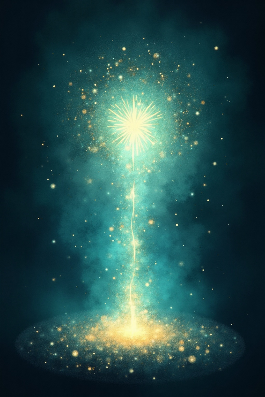A soft, ethereal illustration for the aura colour reading "Turquoise aura meaning". A turquoise aura speaks of a nature that blends the emotional depth of blue with the restorative freshness of green, often marking someone who communicates with compassion, heals through presence, and moves fluidly between feeling and thinking.
