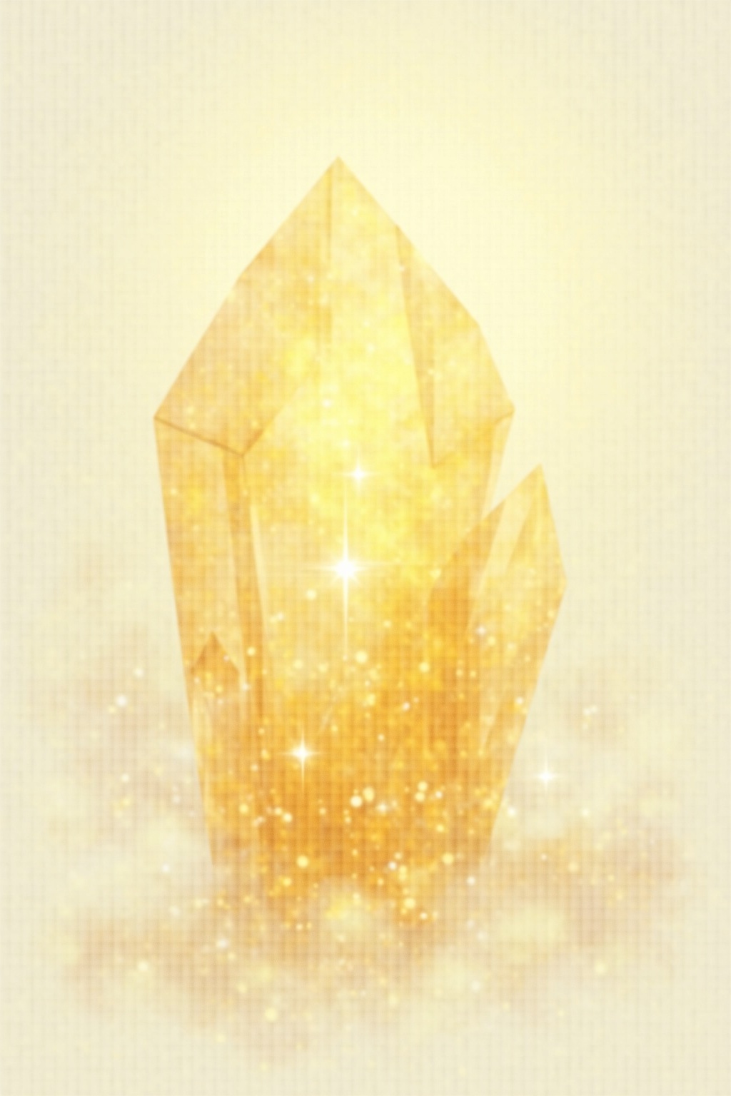 A soft, ethereal illustration for the crystal reading "Citrine meaning". Citrine is known as a stone of light and abundance, carrying a golden warmth that invites confidence, clarity, and a sense of renewal. Its meaning centers on personal empowerment, joyful energy, and the intentional cultivation of prosperity in one's life.