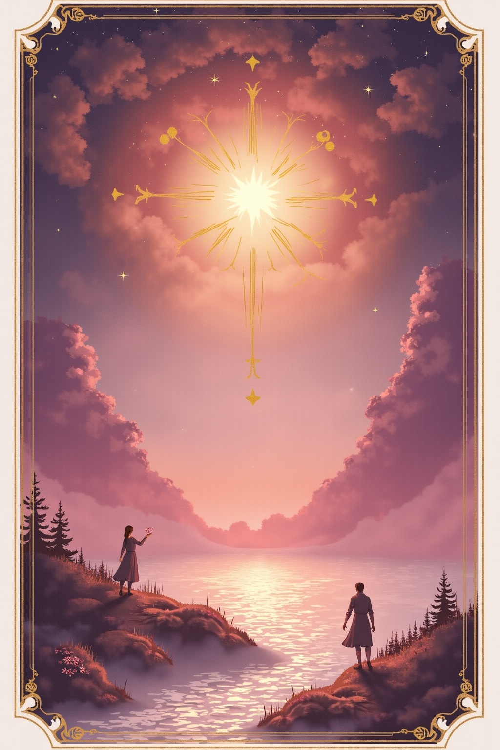 A soft, ethereal illustration for the tarot card reading "The star tarot meaning". The Star is a card of quiet renewal, appearing after difficulty to remind you that hope, healing, and trust in the future are returning, gently and without force.